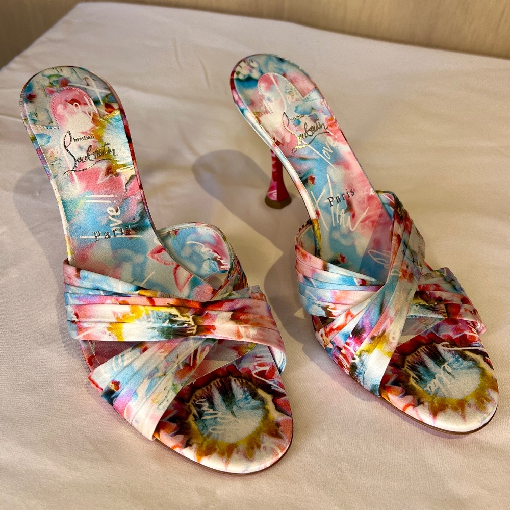 NEW Christian Louboutin Nicol Is Back 85 Floral Satin Size EU 41